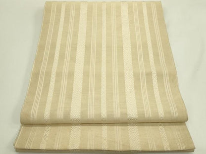 平和屋着物＊夏物　本場筑前博多織　八寸名古屋帯　紗献上　枯色　正絹　逸品　CABH5735rv