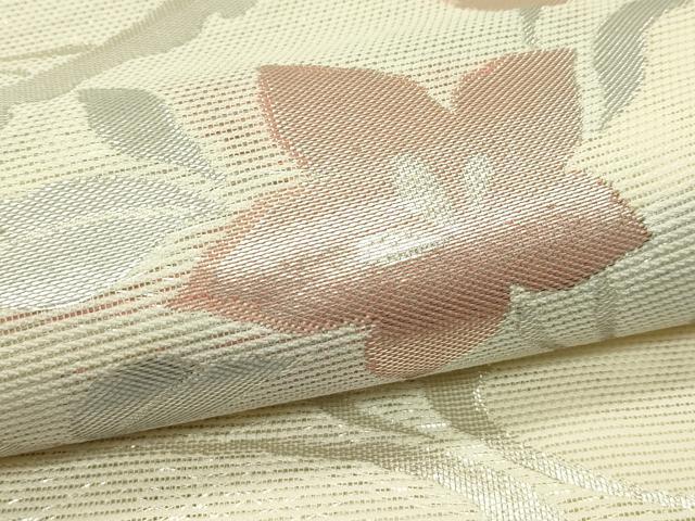 平和屋着物＊夏物 六通柄袋帯 流水秋草文 銀糸 正絹 逸品 未使用 CABH5738rv