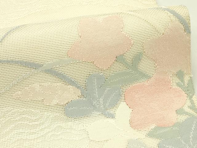 平和屋着物＊夏物 太鼓柄袋帯 桔梗 萩 正絹 逸品 CABH5741rv