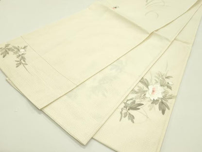 平和屋着物＊夏物 太鼓柄袋帯 作家物 手描き 刺繍 牡丹 正絹 逸品 CABH5745rv