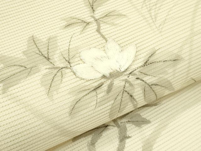 平和屋着物＊夏物 太鼓柄袋帯 作家物 手描き 刺繍 牡丹 正絹 逸品 CABH5745rv