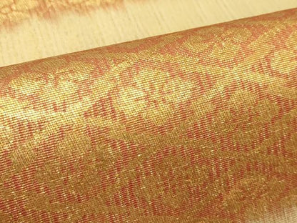 平和屋着物＊夏物 六通柄袋帯 櫛織 松皮菱横段花文 金糸 正絹 逸品 CABH5749rv