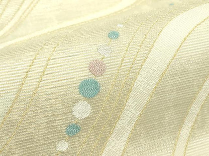 平和屋着物＊夏物 六通柄袋帯 ウェーブ 金銀糸 正絹 逸品 CABH5753rv