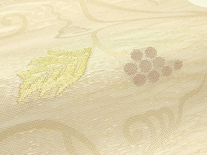 平和屋着物＊夏物 六通柄袋帯 葡萄唐草文 金糸 正絹 逸品 CABH5754rv