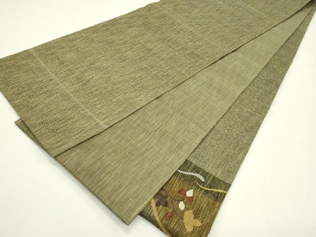 平和屋着物＊夏物 太鼓柄袋帯 すくい織 草花文 金糸 正絹 逸品 CABH5755rv