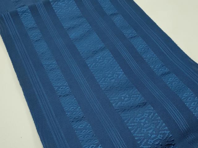 平和屋着物＊夏物　博多織　八寸名古屋帯　紗献上　留紺色　CABH5764rv