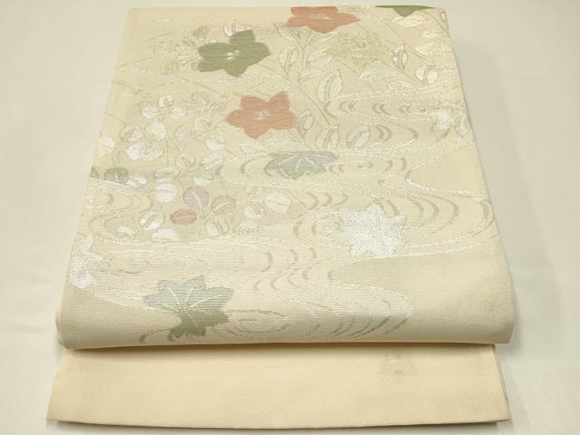 平和屋着物＊夏物 西陣 まいづる謹製 六通柄袋帯 秋草文 証紙付き 正絹 逸品 未使用 CABH5772rv
