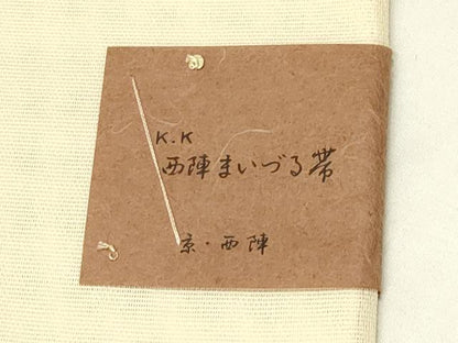 平和屋着物＊夏物 西陣 まいづる謹製 六通柄袋帯 秋草文 証紙付き 正絹 逸品 未使用 CABH5772rv