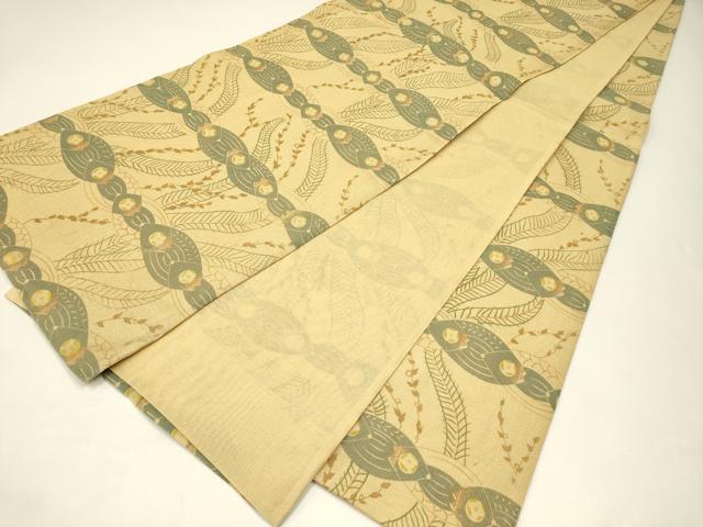 平和屋着物＊夏物 全通柄袋帯 紅型染 抽象文 正絹 逸品 CABH5773rv