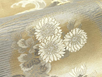 平和屋着物＊夏物　六通柄袋帯　いざよい　立波花丸文　金銀糸　正絹　逸品　CABH5775rv