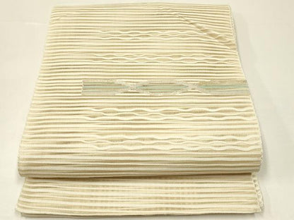 平和屋着物＊夏物　八寸名古屋帯　すくい織　幾何学文様　金銀糸　正絹　逸品　未使用　CABH5777rv