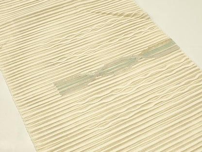 平和屋着物＊夏物　八寸名古屋帯　すくい織　幾何学文様　金銀糸　正絹　逸品　未使用　CABH5777rv