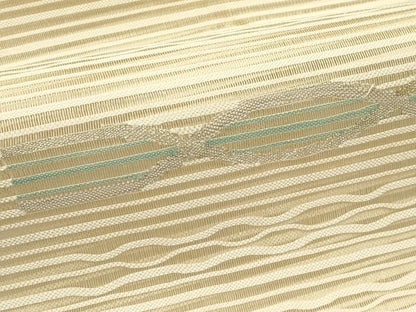 平和屋着物＊夏物　八寸名古屋帯　すくい織　幾何学文様　金銀糸　正絹　逸品　未使用　CABH5777rv