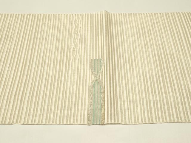 平和屋着物＊夏物　八寸名古屋帯　すくい織　幾何学文様　金銀糸　正絹　逸品　未使用　CABH5777rv