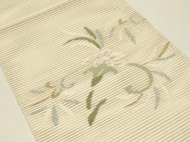 平和屋着物＊夏物　八寸名古屋帯　絽綴れ　草花文　金銀糸　正絹　逸品　CABH5778rv