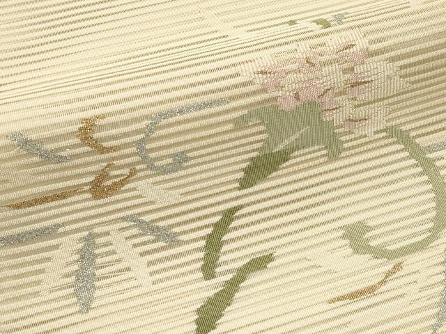 平和屋着物＊夏物　八寸名古屋帯　絽綴れ　草花文　金銀糸　正絹　逸品　CABH5778rv
