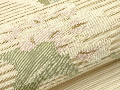 平和屋着物＊夏物　八寸名古屋帯　絽綴れ　草花文　金銀糸　正絹　逸品　CABH5778rv
