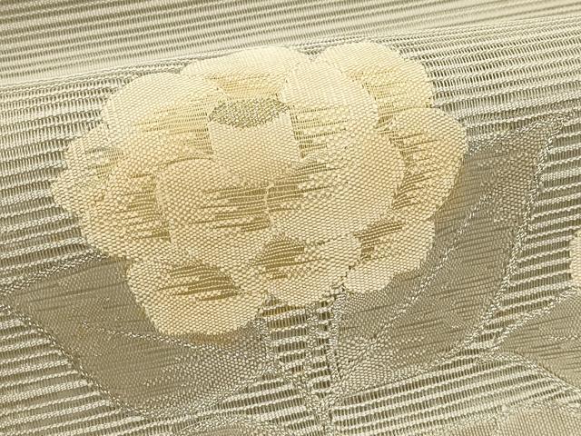 平和屋着物＊夏物　八寸名古屋帯　絽綴れ　草花文　金糸　正絹　逸品　CABH5779rv