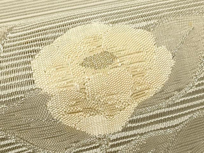 平和屋着物＊夏物　八寸名古屋帯　絽綴れ　草花文　金糸　正絹　逸品　CABH5779rv