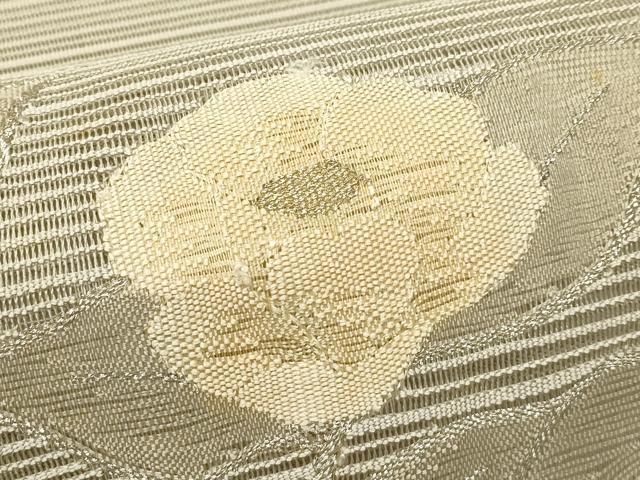 平和屋着物＊夏物　八寸名古屋帯　絽綴れ　草花文　金糸　正絹　逸品　CABH5779rv