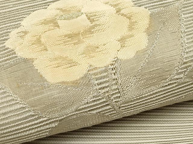 平和屋着物＊夏物　八寸名古屋帯　絽綴れ　草花文　金糸　正絹　逸品　CABH5779rv