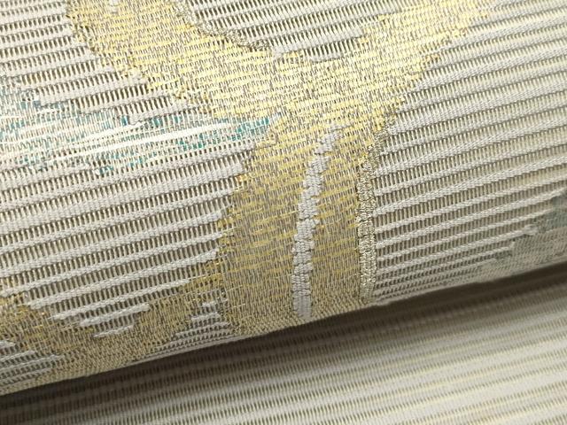 平和屋着物＊夏物　八寸名古屋帯　絽綴れ　抽象文　金銀糸　正絹　逸品　CABH5780rv