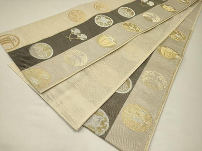 平和屋着物＊夏物 六通柄袋帯 玉すだれ 吉祥文 金銀糸 正絹 逸品 CABH5782rv