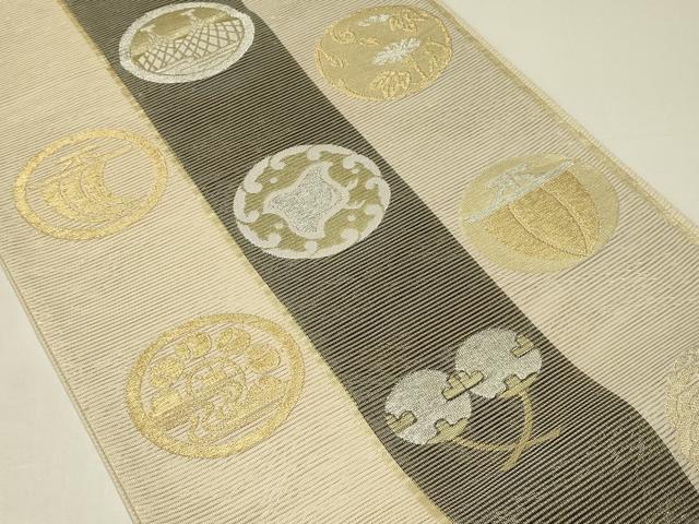 平和屋着物＊夏物 六通柄袋帯 玉すだれ 吉祥文 金銀糸 正絹 逸品 CABH5782rv