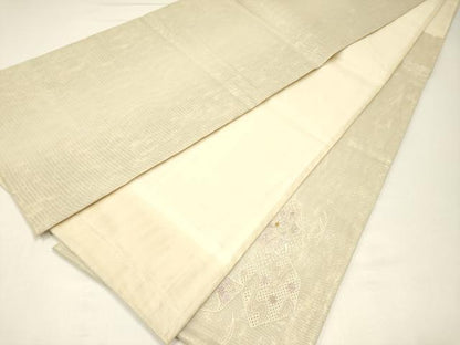 平和屋着物＊夏物　太鼓柄袋帯　総刺繍　中国三大刺繍　スワトウ刺繍　亀甲花文　金銀糸　正絹　逸品　CABH5783rv