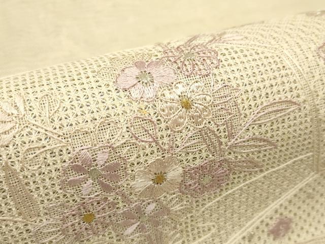 平和屋着物＊夏物　太鼓柄袋帯　総刺繍　中国三大刺繍　スワトウ刺繍　亀甲花文　金銀糸　正絹　逸品　CABH5783rv