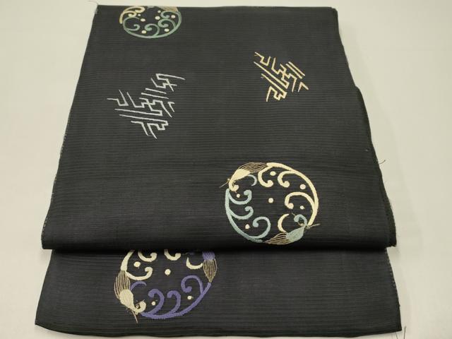 平和屋着物＊夏物　アンティーク　大正ロマン　丸帯　総手刺繍　吉祥丸文　金糸　正絹　逸品　CABH5785rv