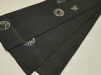 平和屋着物＊夏物　アンティーク　大正ロマン　丸帯　総手刺繍　吉祥丸文　金糸　正絹　逸品　CABH5785rv