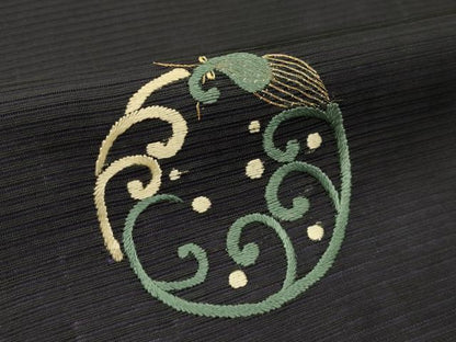 平和屋着物＊夏物　アンティーク　大正ロマン　丸帯　総手刺繍　吉祥丸文　金糸　正絹　逸品　CABH5785rv