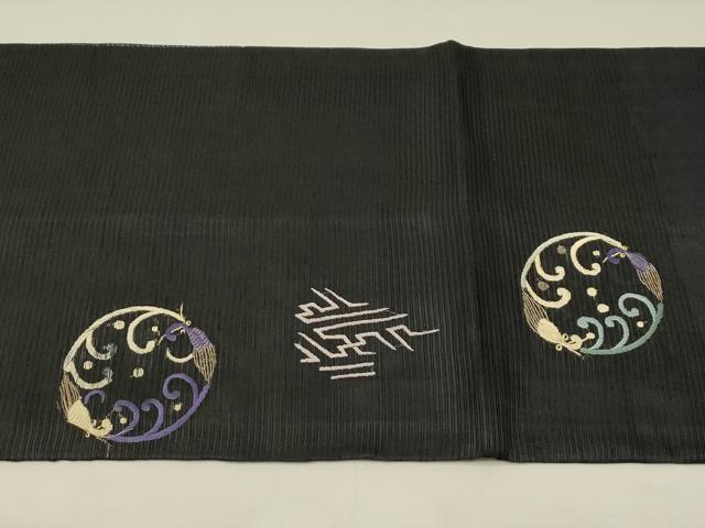 平和屋着物＊夏物　アンティーク　大正ロマン　丸帯　総手刺繍　吉祥丸文　金糸　正絹　逸品　CABH5785rv