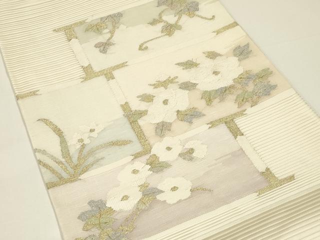 平和屋着物＊夏物 太鼓柄袋帯 絽綴れ 枝花文 金銀糸 正絹 逸品 CABH5786rv