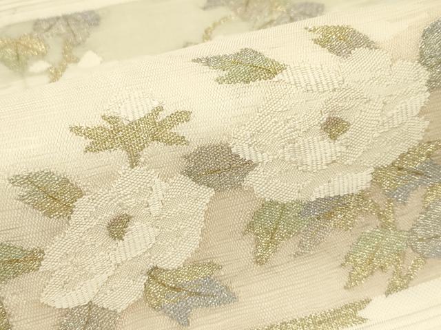 平和屋着物＊夏物 太鼓柄袋帯 絽綴れ 枝花文 金銀糸 正絹 逸品 CABH5786rv