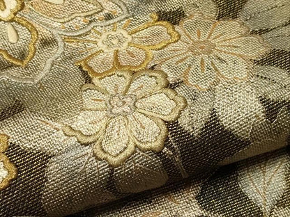 平和屋着物＊夏物　六通柄袋帯　刺繍　草花文　金銀彩　正絹　逸品　CABH5789rv