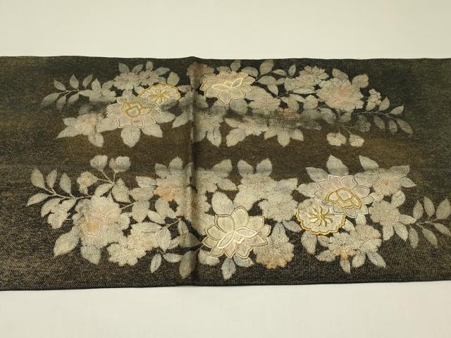 平和屋着物＊夏物　六通柄袋帯　刺繍　草花文　金銀彩　正絹　逸品　CABH5789rv