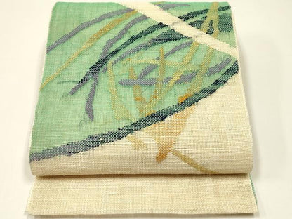 平和屋着物＊夏物　八寸名古屋帯　抽象文　正絹　逸品　CABH5791rv