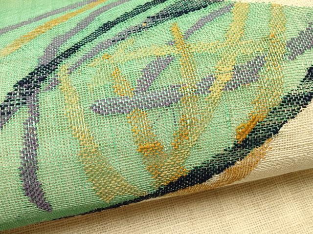 平和屋着物＊夏物　八寸名古屋帯　抽象文　正絹　逸品　CABH5791rv