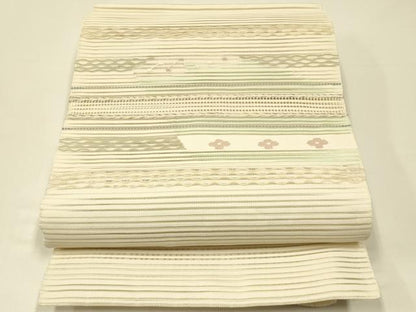 平和屋着物＊夏物　八寸名古屋帯　絽綴れ　横段文　正絹　逸品　CABH5793rv
