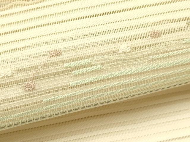 平和屋着物＊夏物　八寸名古屋帯　絽綴れ　横段文　正絹　逸品　CABH5793rv