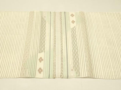 平和屋着物＊夏物　八寸名古屋帯　絽綴れ　横段文　正絹　逸品　CABH5793rv
