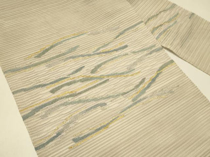 平和屋着物＊夏物　八寸名古屋帯　絽綴れ　立波文　金銀糸　正絹　逸品　CABH5794rv