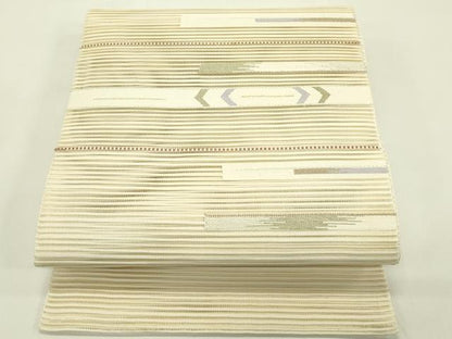 平和屋着物＊夏物　八寸名古屋帯　絽綴れ　霞文　金銀糸　正絹　逸品　未使用　CABH5796rv