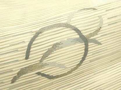 平和屋着物＊夏物　八寸名古屋帯　絽綴れ　雪芝丸文　金銀糸　正絹　逸品　CABH5800rv