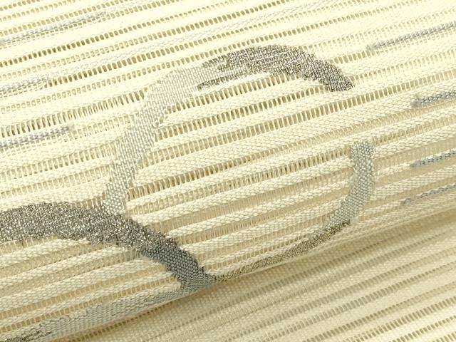 平和屋着物＊夏物　八寸名古屋帯　絽綴れ　雪芝丸文　金銀糸　正絹　逸品　CABH5800rv