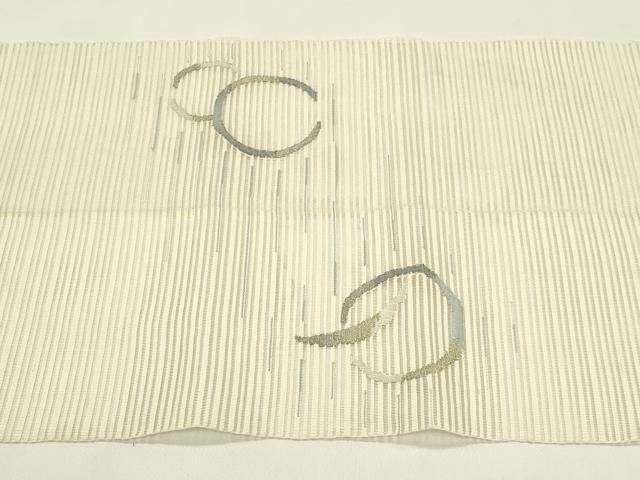 平和屋着物＊夏物　八寸名古屋帯　絽綴れ　雪芝丸文　金銀糸　正絹　逸品　CABH5800rv