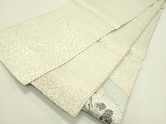 平和屋着物＊夏物 太鼓柄袋帯 すくい織 葡萄蔦の葉草花文 金銀糸 正絹 逸品 CABH5802rv