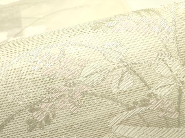 平和屋着物＊夏物　六通柄袋帯　花籠文　銀糸　正絹　逸品　CABH5803rv